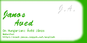 janos aved business card