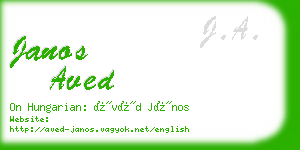 janos aved business card